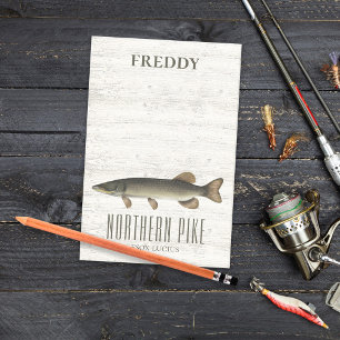 Post-it® Simple Rustic Wood Nature Fisherman Northern Pike