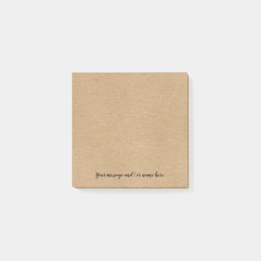 Post-it® Simple Script Papier Kraft Rustique Votre Message (Devant)