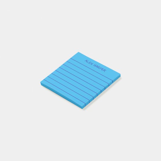 Post-it® Simple Sky Blue Ajouter un nom Lined (Incliné)