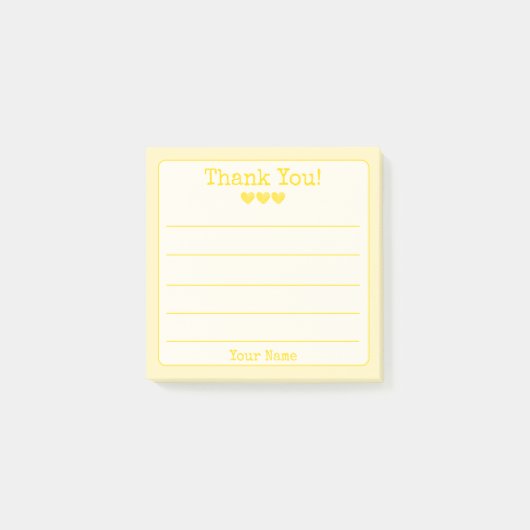 Post-it® Simple Sunny Jaune Votre nom Merci (Devant)