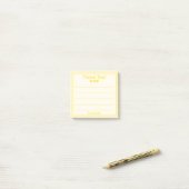 Post-it® Simple Sunny Jaune Votre nom Merci (Sur un bureau)