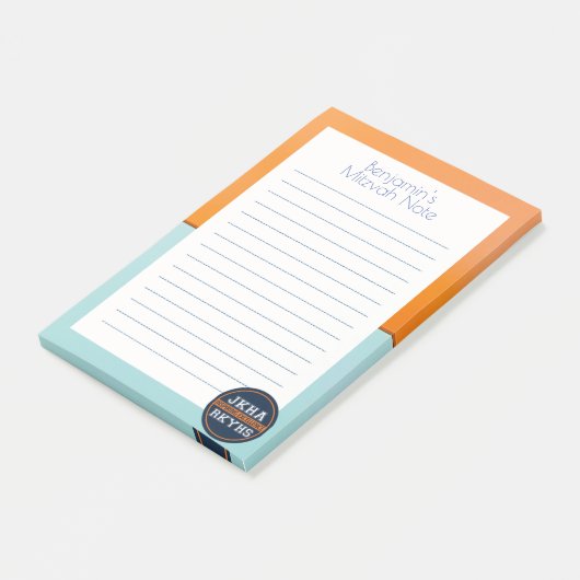 Post-it® Simple Turquoise/Orange Mitzvot (Incliné)