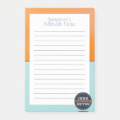 Post-it® Simple Turquoise/Orange Mitzvot (Devant)