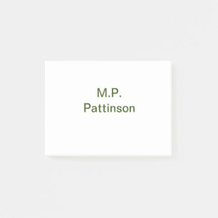 Post-it® Simple vert minimal ajouter votre nom de texte pho