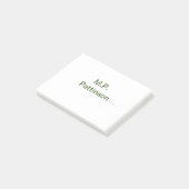 Post-it® Simple vert minimal ajouter votre nom de texte pho (Incliné)