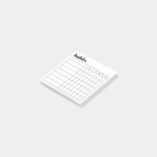 Post-it® Simple Weekly Habit Sticky Notes, 3" x 3" (Incliné)