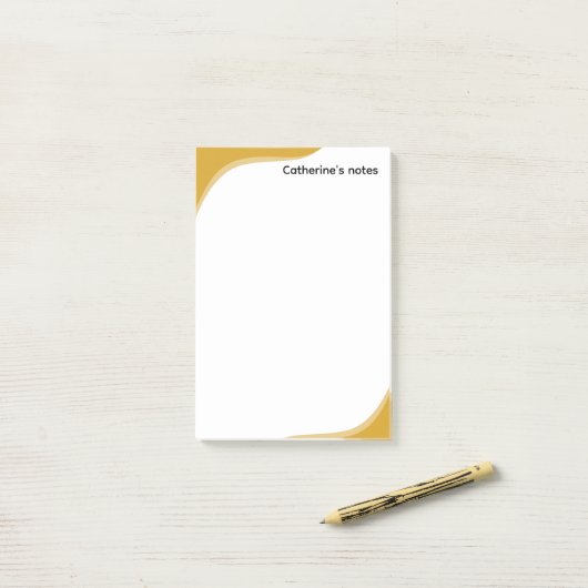 Post-it® Simple yellow & black waves customizable (Sur un bureau)