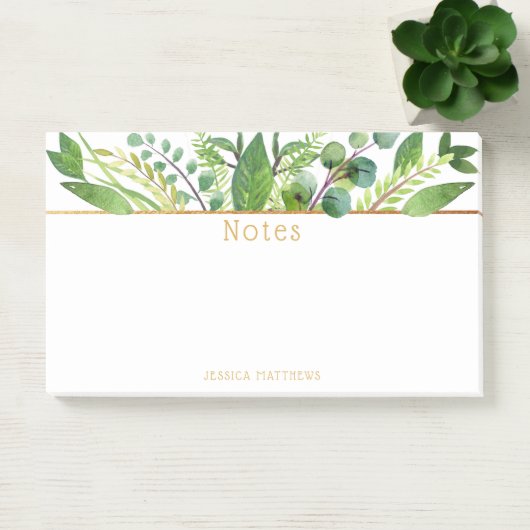 Post-it® Simplement Chic Green & Gold Foil Note Pad (Bureau)