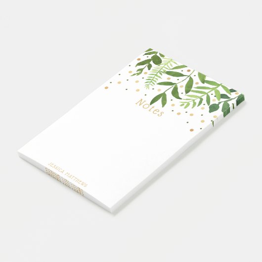 Post-it® Simplement Chic Green & Gold Foil Note Pad (Incliné)