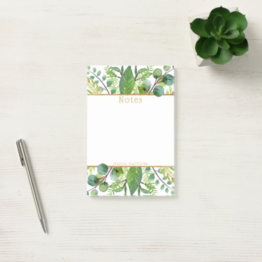 Post-it® Simplement Chic Green & Gold Foil Note Pad (Bureau)