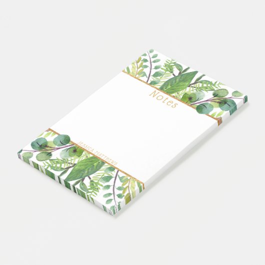 Post-it® Simplement Chic Green & Gold Foil Note Pad (Incliné)