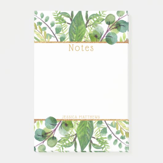 Post-it® Simplement Chic Green & Gold Foil Note Pad (Devant)