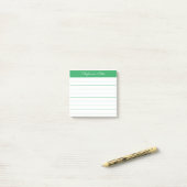 Post-it® Simplement Élégant Vert Personnalisé Ligné (Sur un bureau)