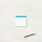Post-it® Simplement Moderne Bleu Ciel Personnalisé Ligné (Sur un bureau)