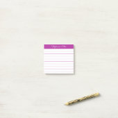 Post-it® Simplement Moderne Rose Foncé Personnalisé Ligné (Sur un bureau)
