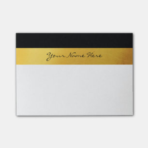 Post-it® Simples et élégantes bandes blanches noires et d'o