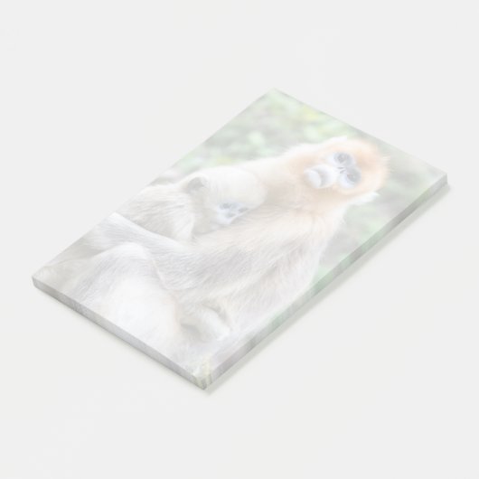 Post-it® Singe à nez doré avec bébé (Incliné)