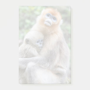 Post-it® Singe nez retroussé doré avec bébé