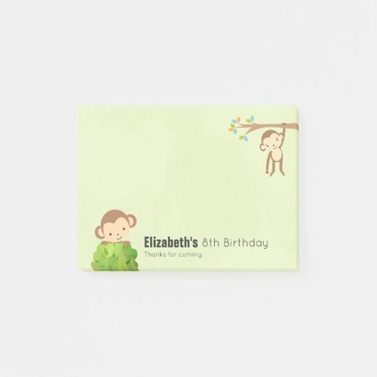 Post-it® Singes Jouant et mignon anniversaire Merci (Devant)