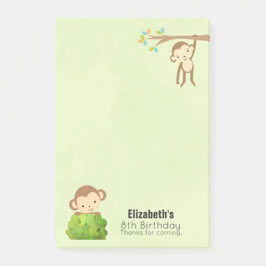 Post-it® Singes Jouant et mignon anniversaire Merci (Devant)