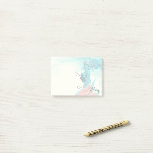 Post-it® Sirène avec bijoux 4x3 (Sur un bureau)