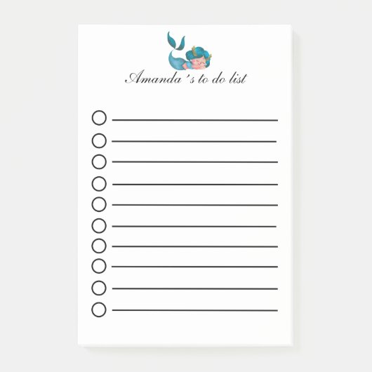 Post-it® Sirène bleue personnalisable (Devant)