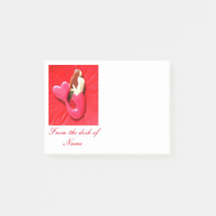 Post-it® sirène coeur-coupée la queue par rouge