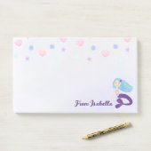 Post-it® Sirène Princesse Pastel Turquoise & Violet (Sur un bureau)