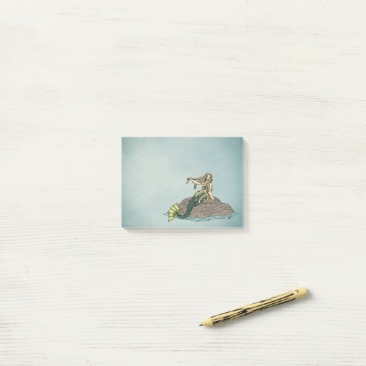 Post-it® Sirène sur Rocks (Sur un bureau)