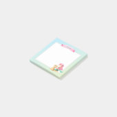 Post-it® Sirène Turquoise Rose Personnalisée Mignonne (Incliné)