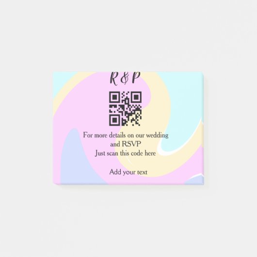 Post-it® Site web de mariage rsvp q r code ajouter nom text (Devant)