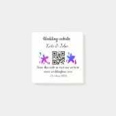 Post-it® Site web mariage minimal simple Q R code ajouter n (Devant)