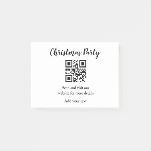 Post-it® Site web simple pour fête de Noël code-barres QR a (Devant)