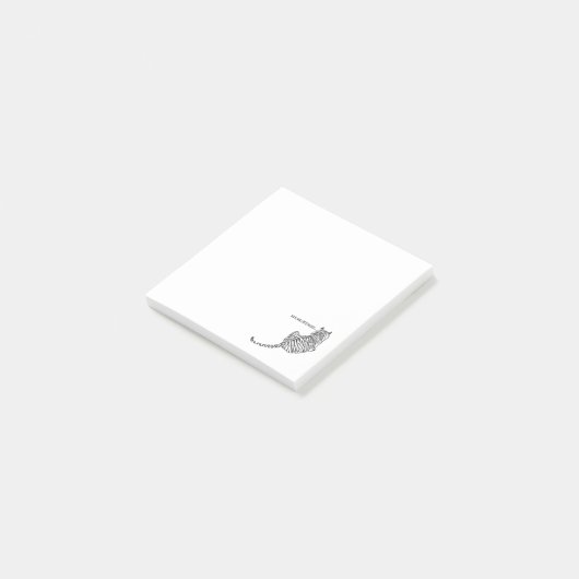 Post-it® Sitting Tiger composé de Black Scribbles (Incliné)