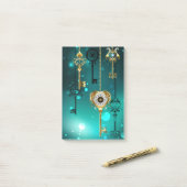 Post-it® Skeleton Keys on Green Background (Sur un bureau)