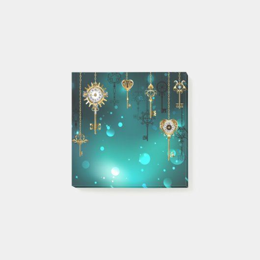 Post-it® Skeleton Keys on Green Background (Devant)