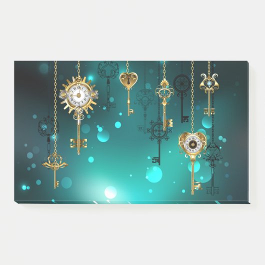 Post-it® Skeleton Keys on Green Background (Devant)