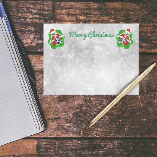 Post-it® Skeletons de Noël Rouge Vert éclaboussures Blanc