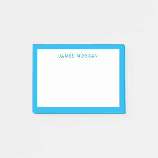 Post-it® Sky Blue Modern Name Professionnel (Devant)