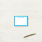Post-it® Sky Blue Modern Name Professionnel (Sur un bureau)