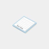 Post-it® Sky Blue Retro Ajouter Votre Nom Lined (Incliné)