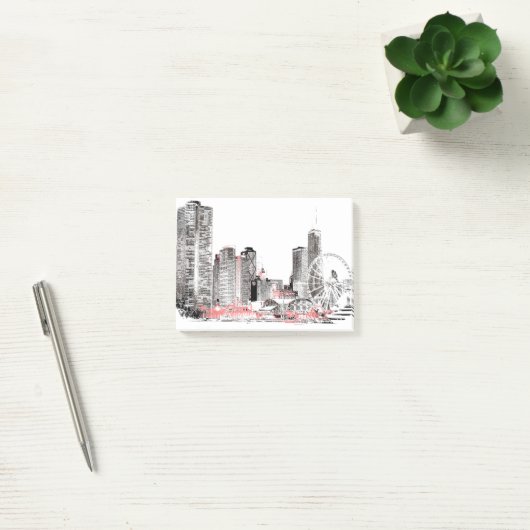 Post-it® Skyline de Chicago moderne (Bureau)
