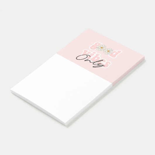 Post-it® Slogan hippie des années 70 de Good Vibes (Incliné)