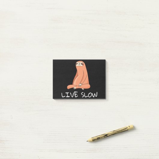 Post-it® Sloth Live Lent (Sur un bureau)