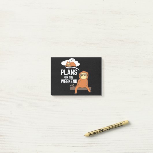 Post-it® Sloth Plans Pour Le Week-End (Sur un bureau)