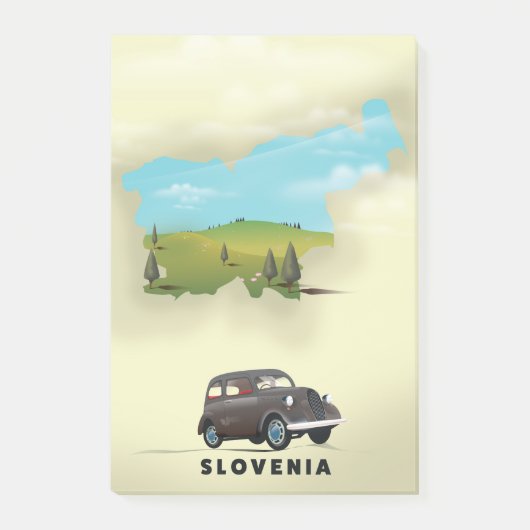 Post-it® Slovénie Carte illustrée affiche de voyage (Devant)