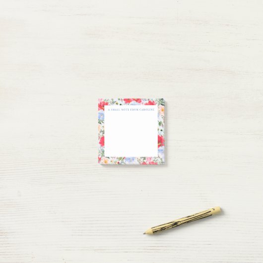 Post-it® Small Sticky Note Floral Post-It Notes (Sur un bureau)