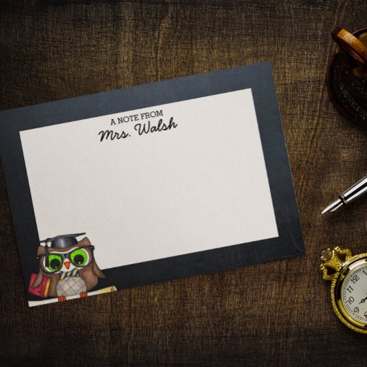 Post-it® Smart Owl Chalkboard Professeur personnalisé