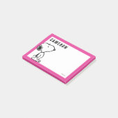 Post-it® Snoopy Black & Magenta | Ajoutez votre nom (Incliné)