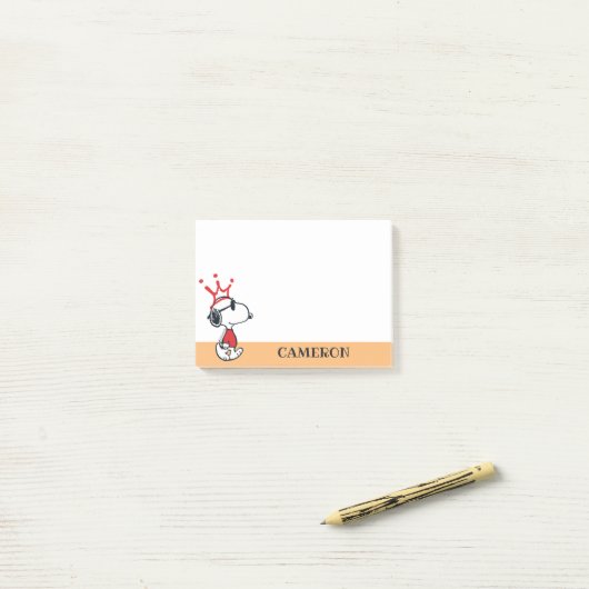 Post-it® Snoopy - Joe Cool Crown (Sur un bureau)